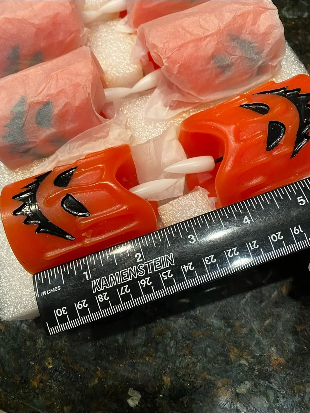 NIB Set of 6 Halloween Flameless LED Candles featuring Scary Pumpkins